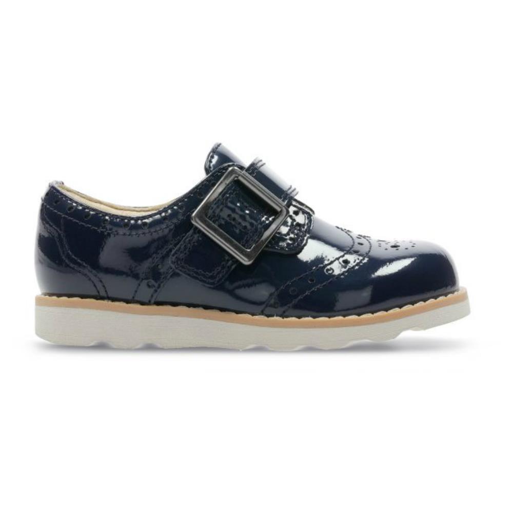 NUOVO Con Scatola Clarks Ragazze Corona JUMP Arancione Pelle Verniciata
